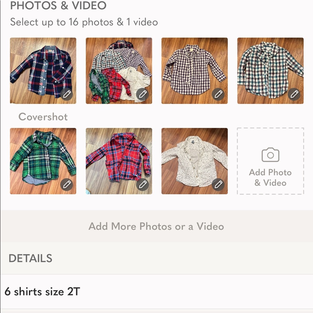 6 shirts size 2T